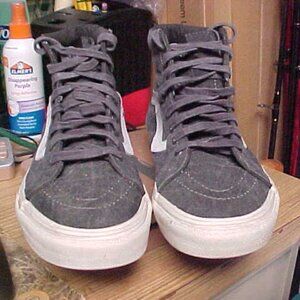 Vans unisex hi tops gray and white mens 7.5 ladies 9